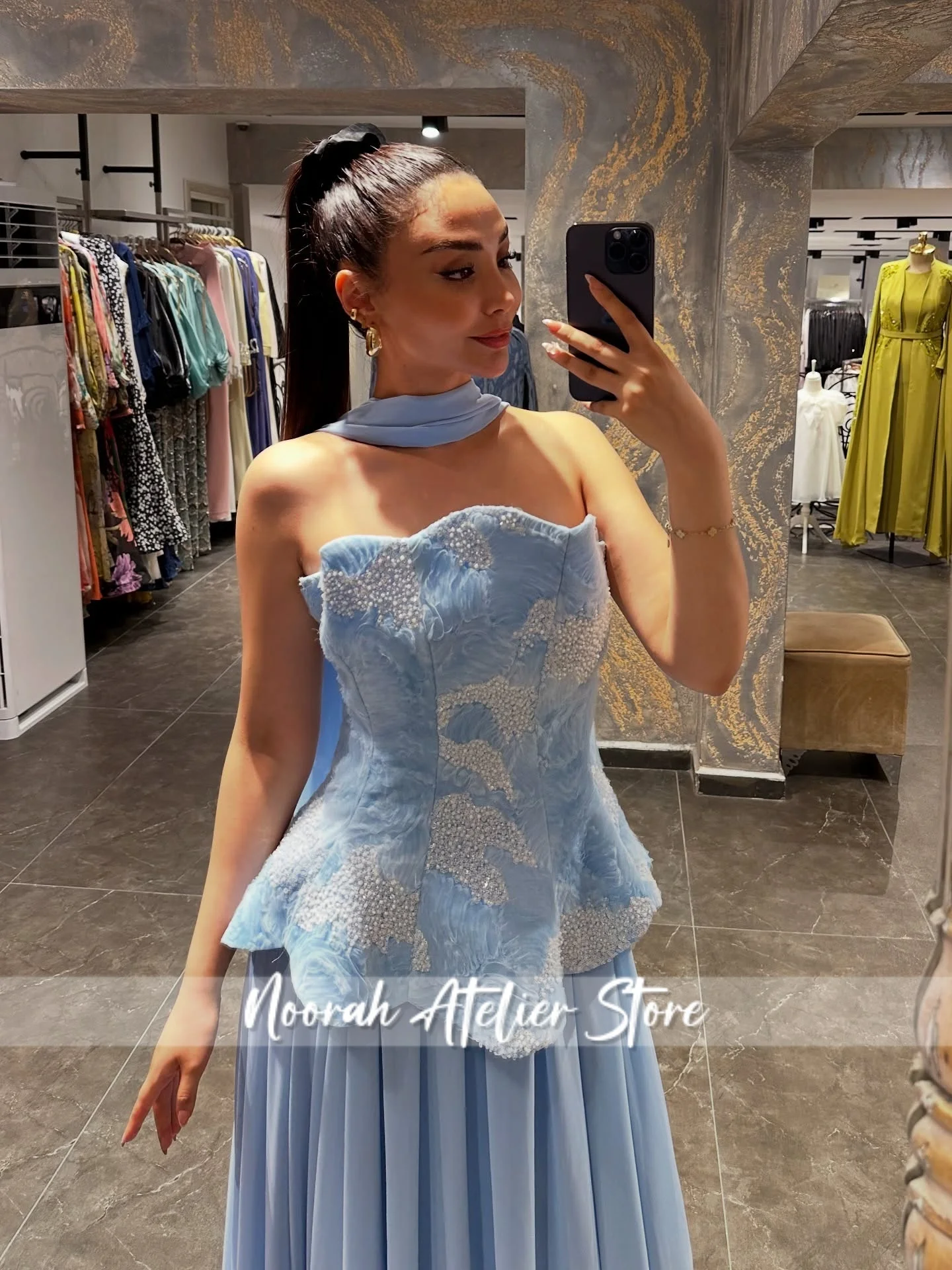 Elegante verde menta 2 pezzi sciarpa senza spalline lussuosi abiti da sera da donna abito da sposa in crêpe abito da ballo Aline personalizzato