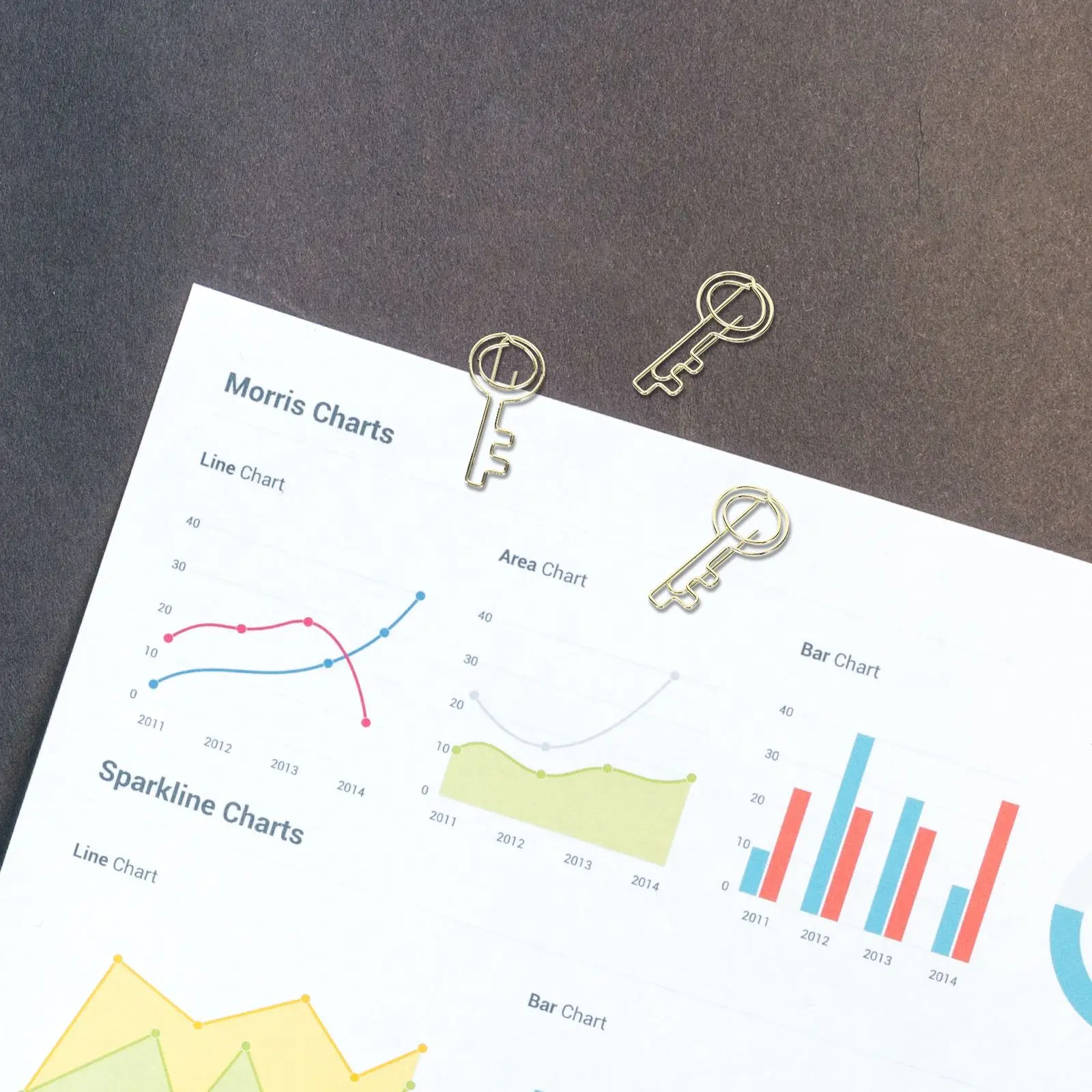 Paper Clips para fixação de documentos, Small Paper Clips, Key Shape Clips, Office File, 30pcs