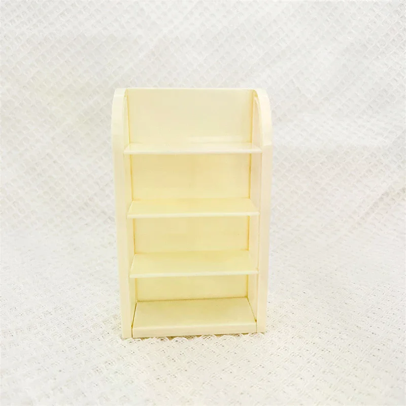 Dollhouse Miniature Supermarket 4-layer Shelves Food Drink Display Scene Furnishings Cabinet Emulational Model