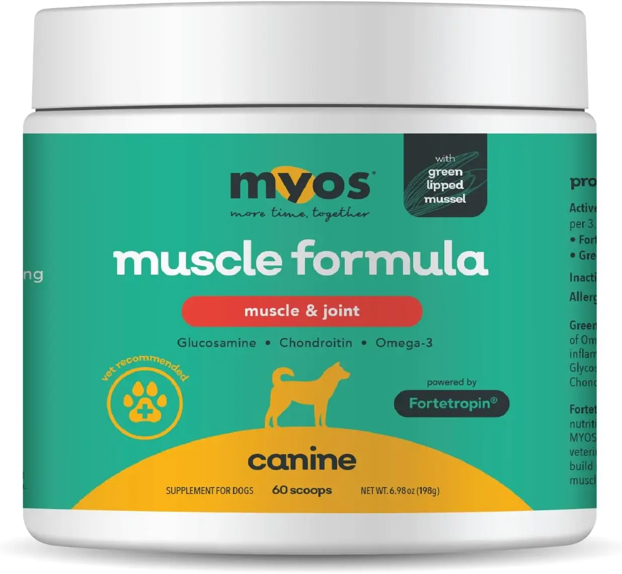 

Muscle & Joint Support with Fortetropin and Green Lipped Mussel, 198g Powder for Enhanced Recovery