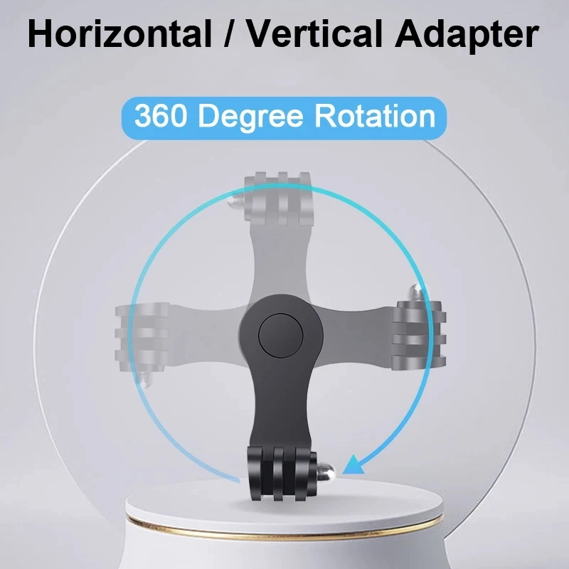 360° Vertical Mount Adapter Bracket for GoPro Hero 12 11 10 9 Yi DJI Motorcycle Helmet Chin Stand Mount Holder Camera X4