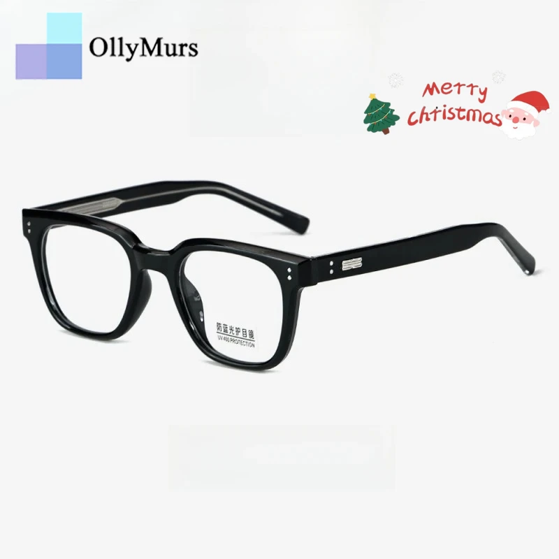 

OLLYMURS TR90 синий свет блокирующие очки на заказ мужские ретро квадратные оптические очки по рецепту оправа модная универсальная