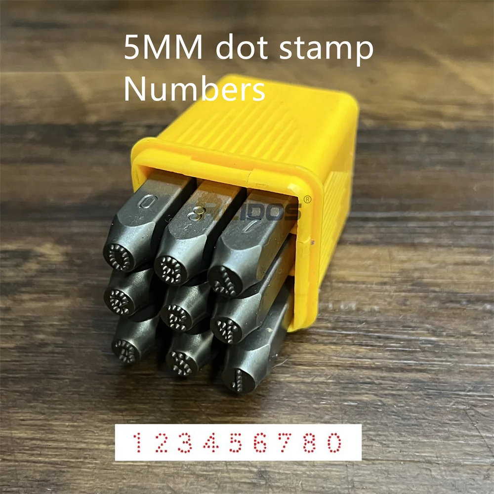 German style 5MM Numbers Dotted/lattice Motorbike,RCIDOS car chassis number dot stamp 0-8,9pcs/box