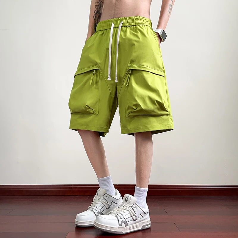 

Высококачественные быстросохнущие шорты из ледяного шелка для работы, мужские летние повседневные брюки до колена в новом стиле 2025 года, модель Dopaamine