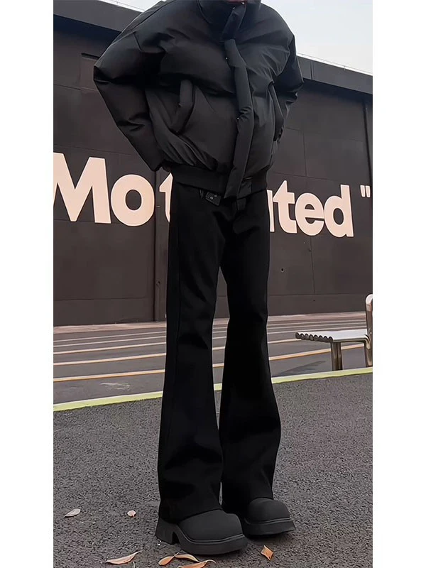 

Men's Fce Lined Bootcut Jeans Bla Casual Straight Leg mid Waist Button Closure Cotton Polyester Blend Winter Wear