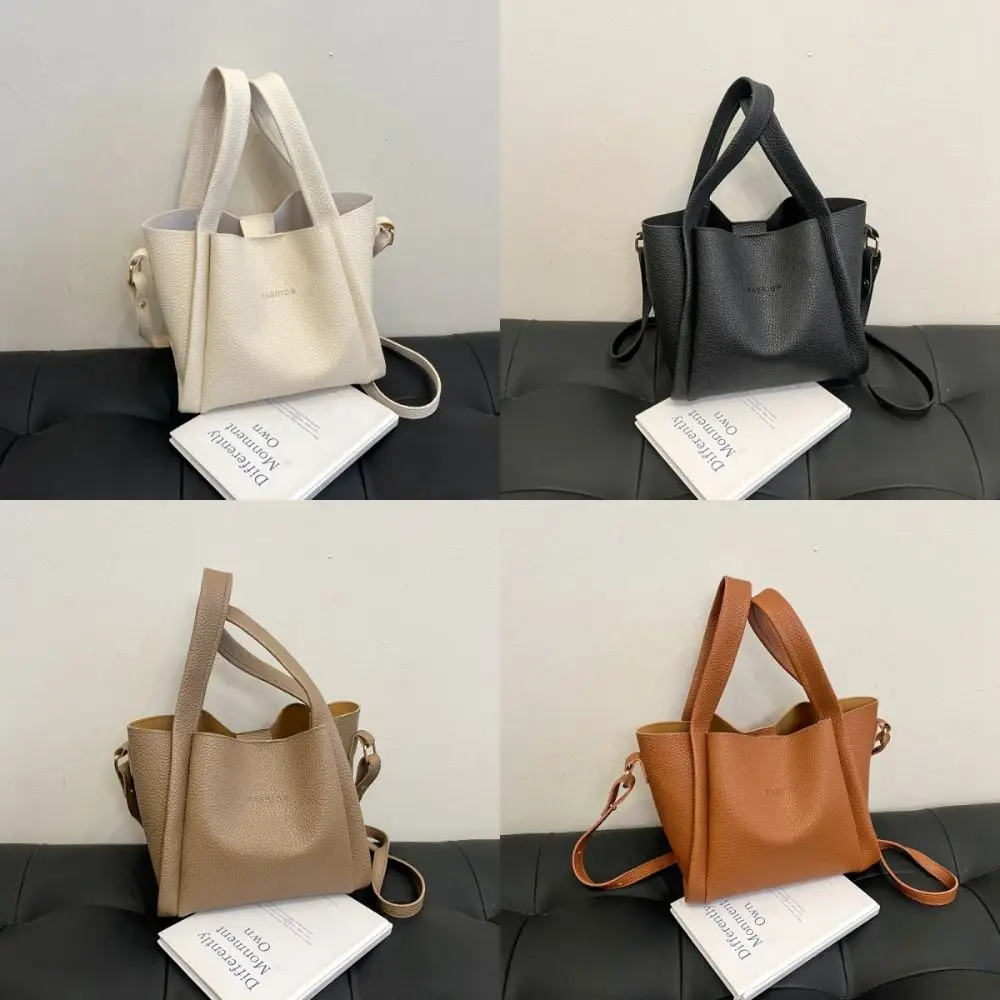 

Solid Color Leather Top-handle Bags Large Capacity Messanger Bag Female Shoulder Bag Korean Style Fashion Crossbody Totes Summer