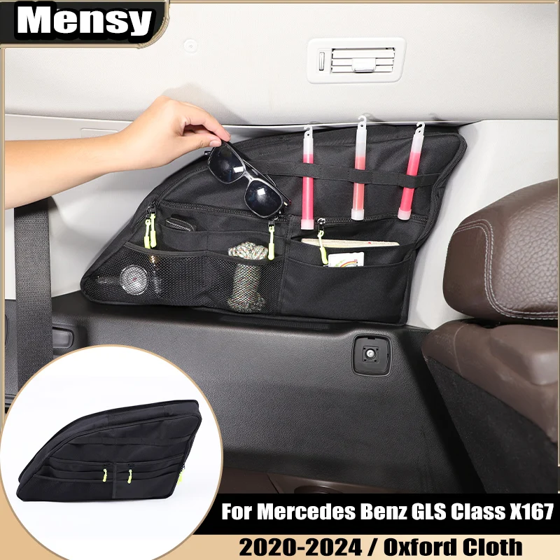 

For Mercedes Benz GLS Class X167 2020-2024 Car Trunk Side Window Multi-function Storage Bag Car Accessories