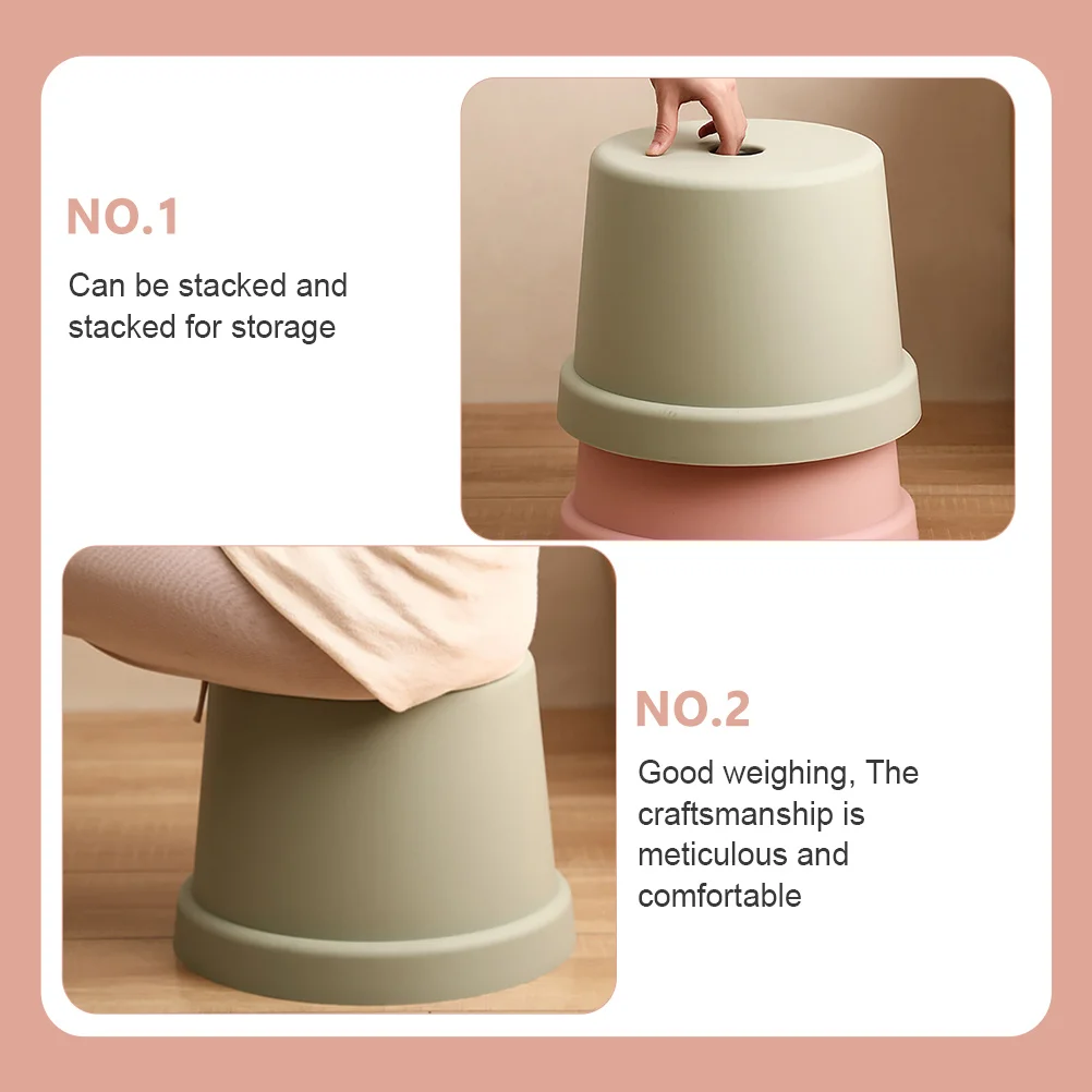 مقعد بلاستيكي خفيف الوزن غير قابل للانزلاق للاستخدام المنزلي، مسند قدم قابل للتكديس لتغيير الأحذية #3