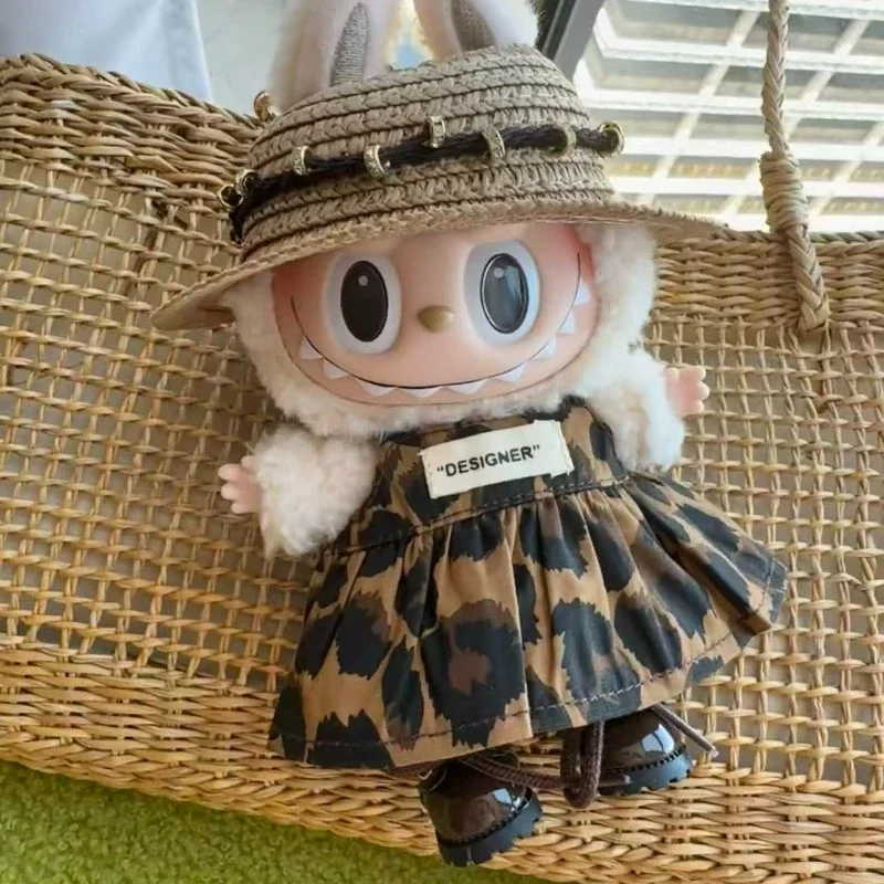 

Mini Doll'S Clothes Outfit Accessories For Korea Kpop 15-17cm Labubu V1 V2 and 10cm cotton doll leopard print dress Clothing