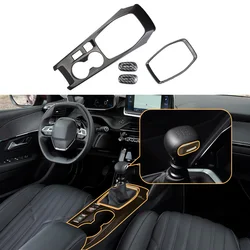 Fit For Peugeot 208 2020-2025 Carbon Fiber Color Gear Shift Panel Cover interior Trim  Sticker