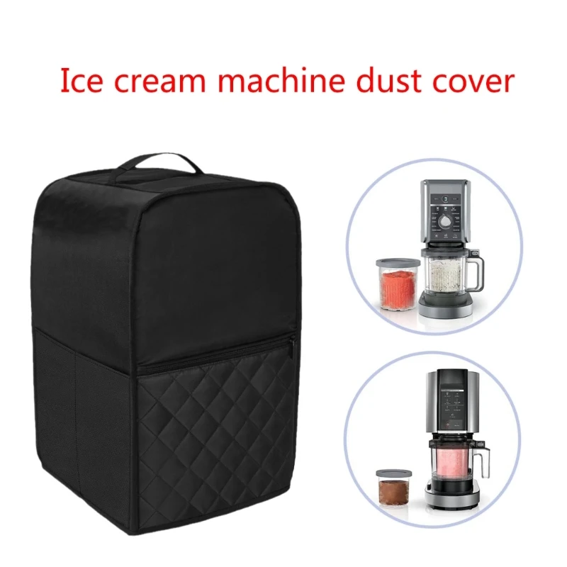 Practical Dust Cover for Ice Cream Maker Versatile Ice Cream Maker Machine Dust Cover with Pocket for Storing Accessry Drop Ship