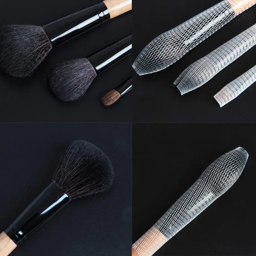 30/60/120pcs Makeup Brush Protective Mesh Covers Multifunctional Rose Protective Cover Elastic Bristle Mesh Sleeve Anti-frill