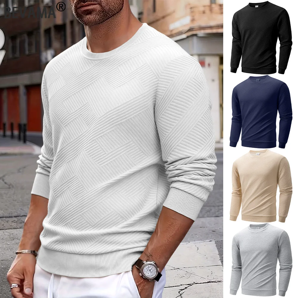 

Весенне-осенние теплые базовые толстовки, мужские повседневные пуловеры с круглым вырезом, однотонные уличные повседневные уличные мужские спортивные топы