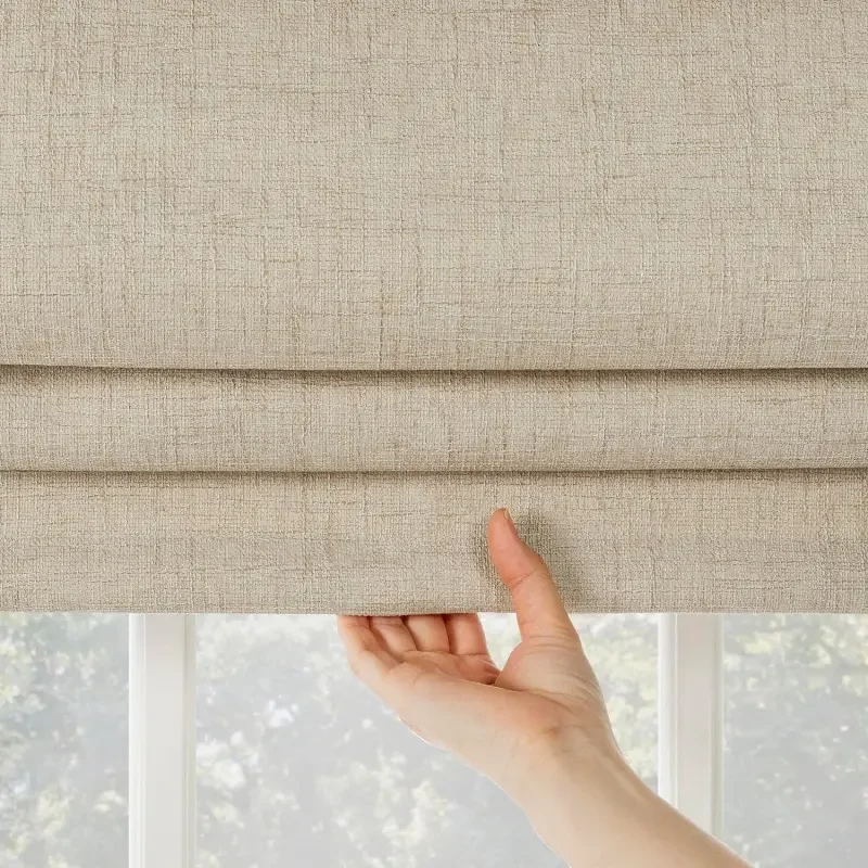 حجم مخصص دليل الربيع التحكم طبقات مزدوجة ستائر التعتيم الرومانية للنافذة
