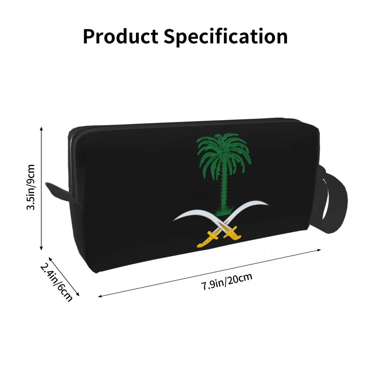 Bolsa de aseo con emblema personalizado de Arabia Saudita para mujer, organizador de maquillaje cosmético, estuche de Kit de almacenamiento de belleza para dama, Dopp