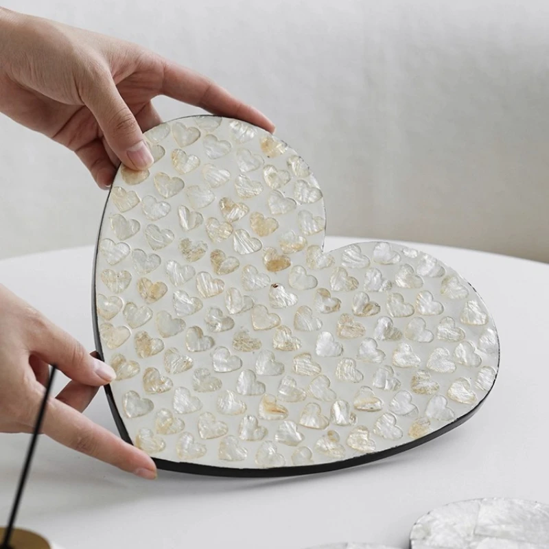 

Heart-Shaped Shell Coaster Set Premium Heat-Resistant Table Mat Natural Handmade Bowl Plate Pad Waterproof Durable Cup Gift Hot