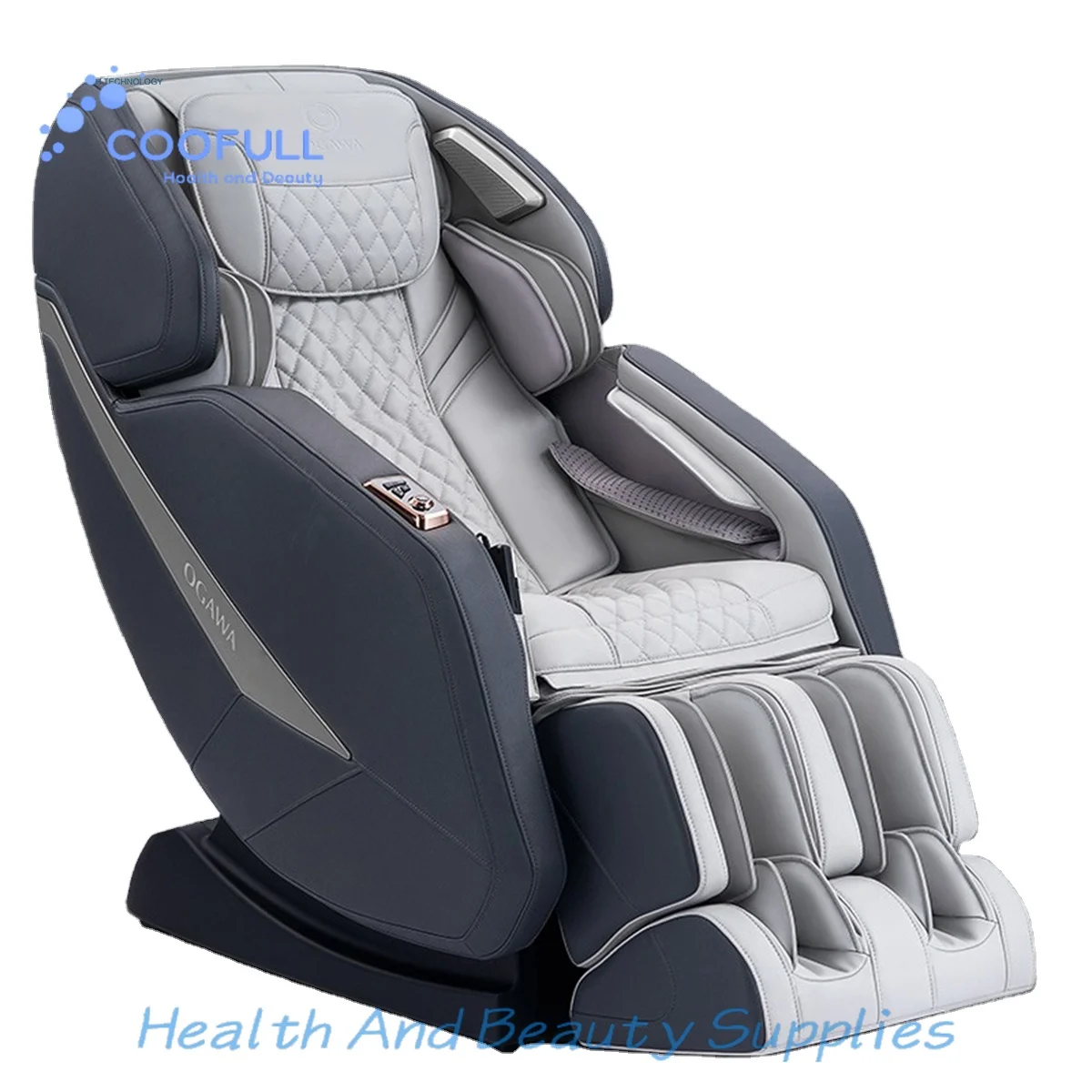 Coolfull Large Luxury Chair Zero Gravity SL Track Smart Body Detection Full Body Shiatsu Recliner Foot Roller Massage Chair