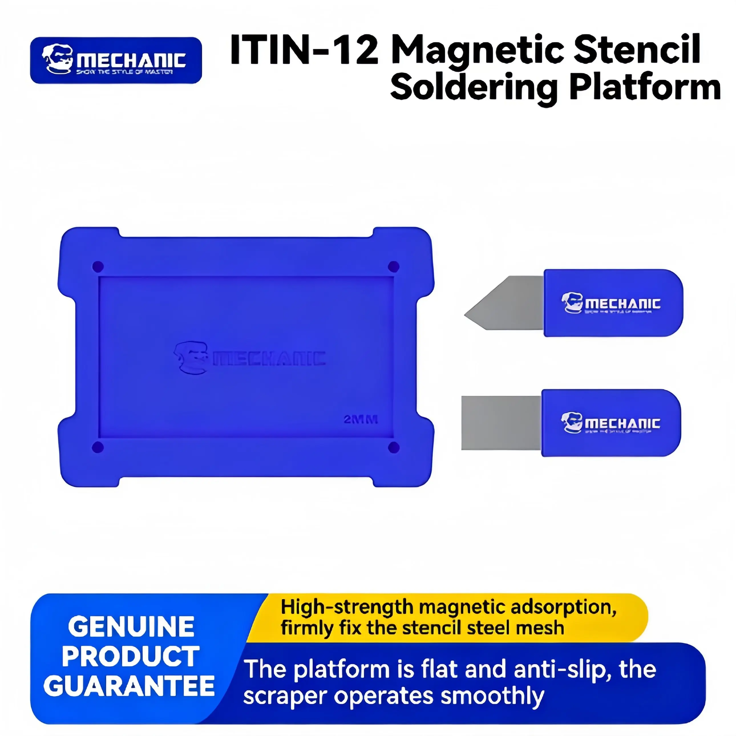 MECHANIC ITIN-12 BGA Reballing Stencil Magnetic Base For Phone Motherboard Middle Frame CPU IC Chip Planting Tin 3D Silicon Mat