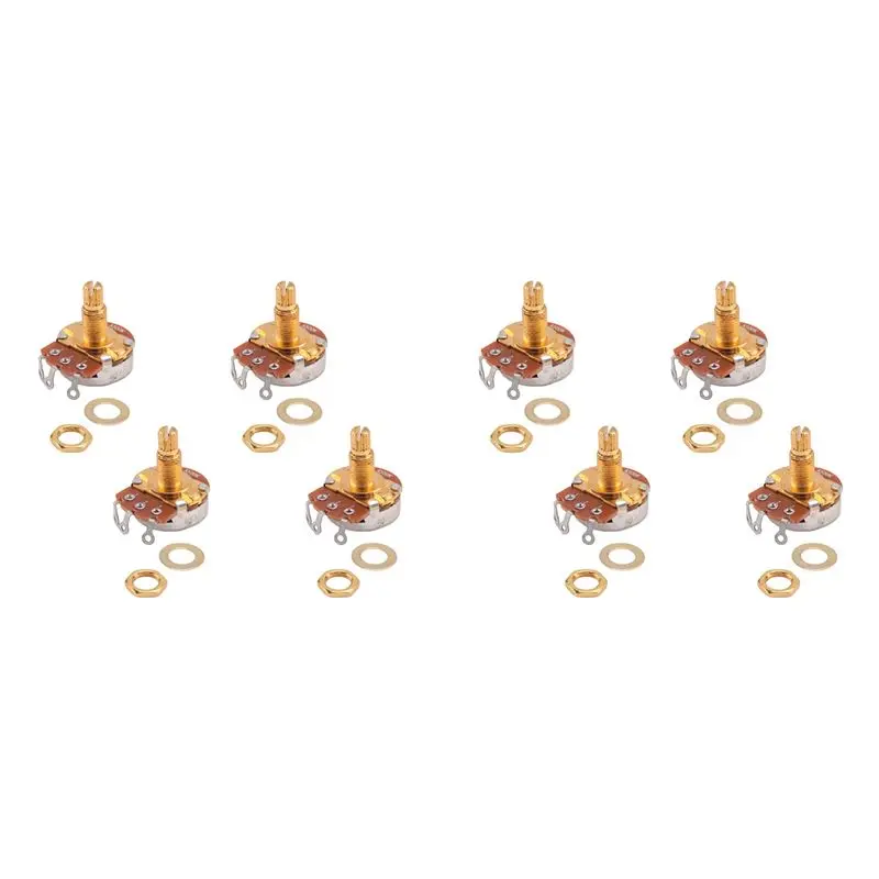 A99I-8X Shaft Full Metric Sized Control Pots A500K Audio Taper Potentiometers Pot For Electric Guitar Bass