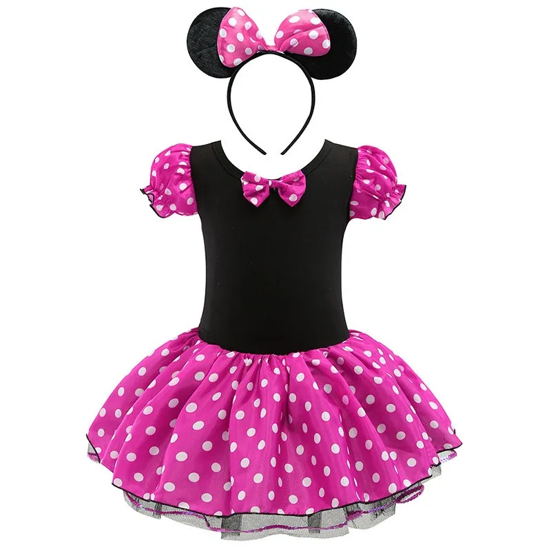 Baby Girls Ballet Tutu Dress Summer Kids Minnie Mickey Dress Dots Mouse Costume Children Christmas Birthday Party Clothes