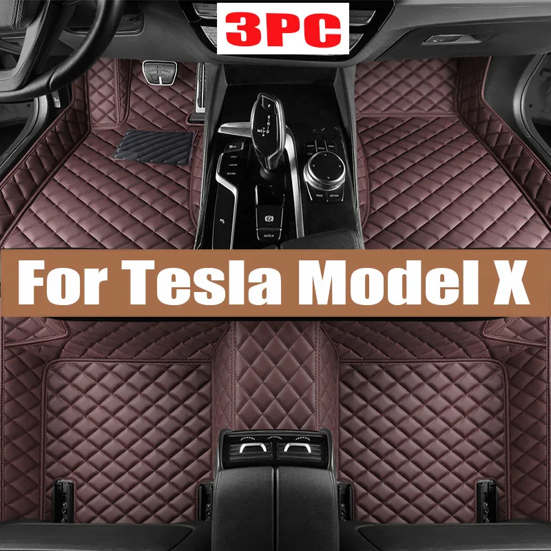 

Car Floor Mats For Tesla Model X 2016~2022 6 seat Second Row No Handrails Anti-dirt pad Interior Parts floor Pad Car Accessories