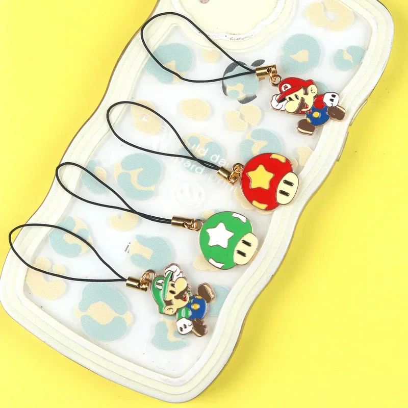 Super Mario Bros Landyard Phone Strap Charm Kawaii Figure Phone Chain Earphone Case Lanyards Decor Phone Case Straps Key Chains