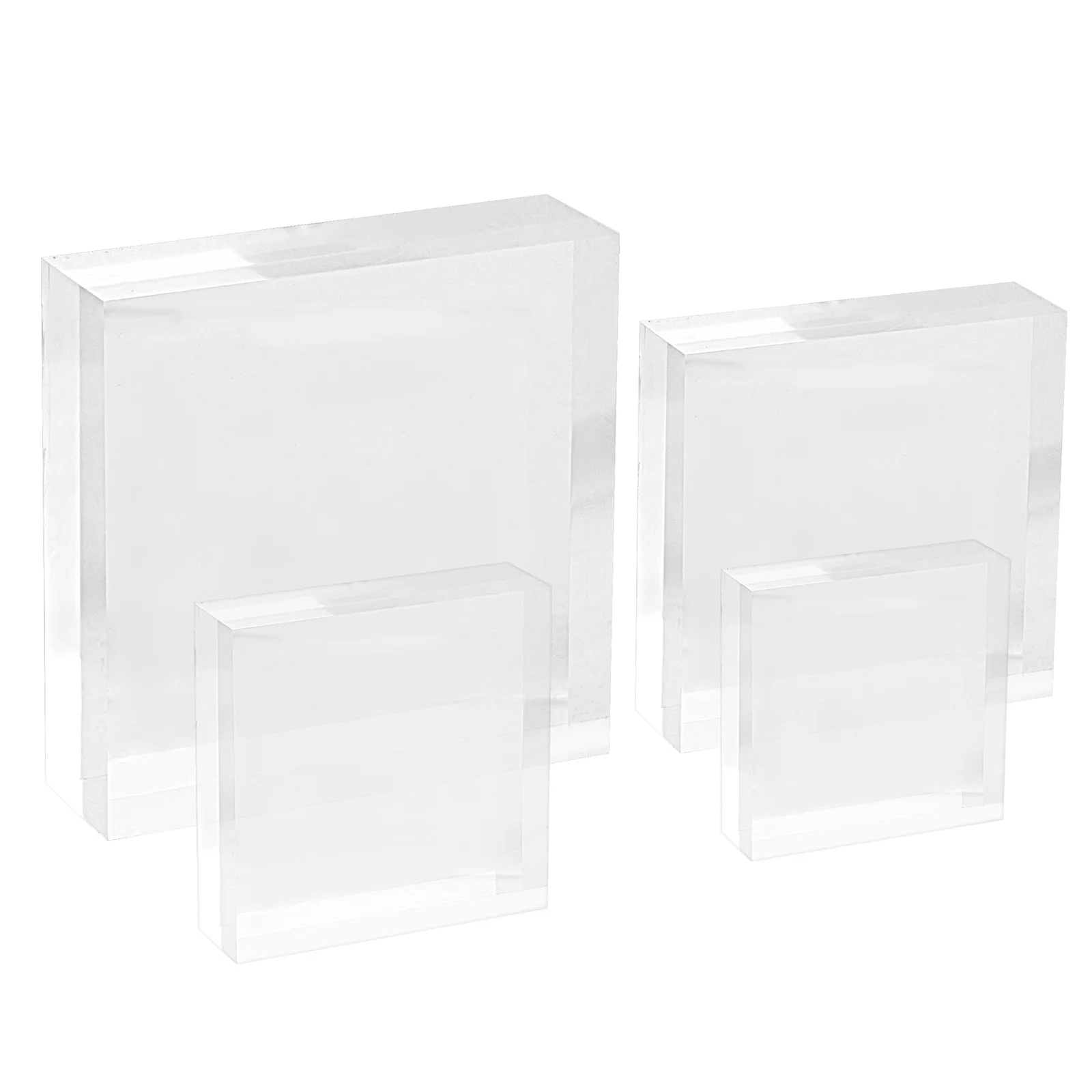 4Pcs Jewelry Display Blocks Transparent Acrylic Compact Cubes for Ring Earring Necklace Bracelet Jewelry Showcase Organizer