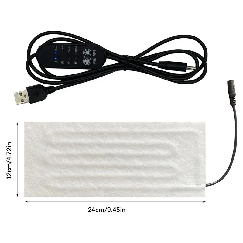 5V USB Electric Heating Pad Temperature Adjustable Heated Sheet For Heating Clothing DIYs Accessories Winter Neck Foot Warmer