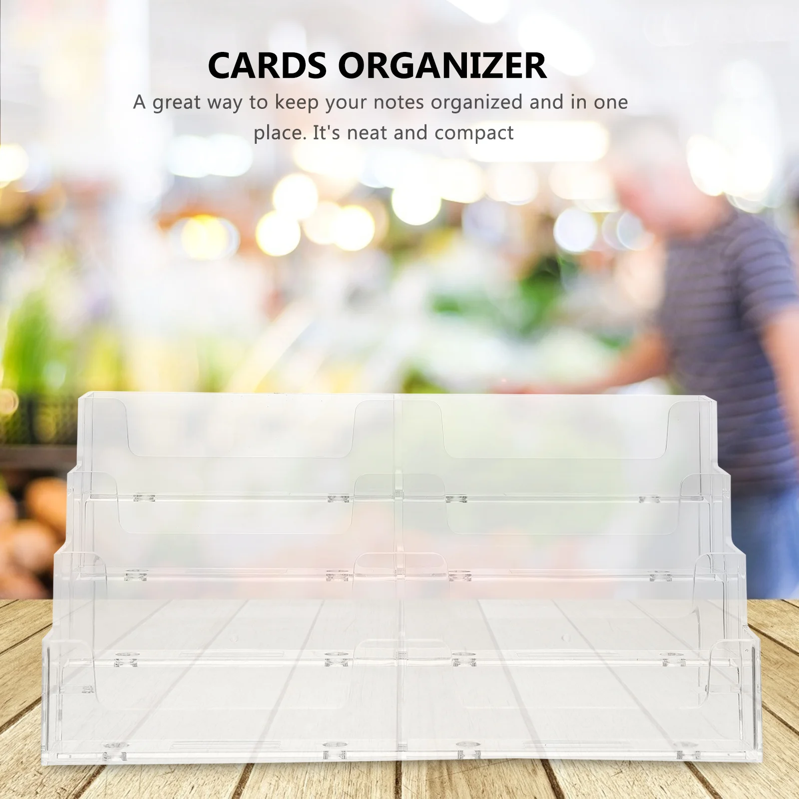 1 قطعة حالة الأعمال شفافة الاكريليك حامل بطاقة الاسم المنظم مكتب صندوق تخزين اللوازم المكتبية بطاقات الأعمال عرض موقف