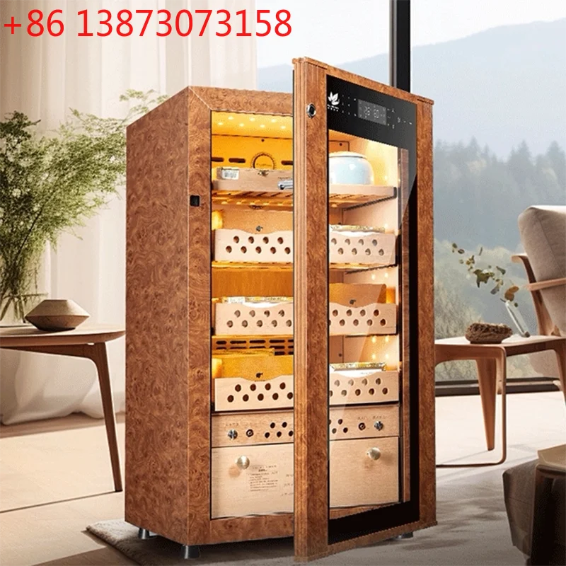 Nordic cedar wood cigar cabinet high-end constant temperature and humidity fingerprint password lock humidor Home furniture FYCC