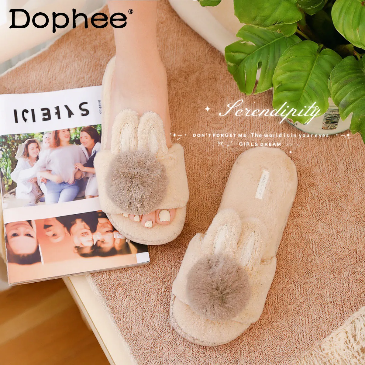 

Осенне-зимние милые плюшевые тапочки с милым мультяшным кроликом, домашняя теплая мягкая удобная хлопковая обувь для женщин