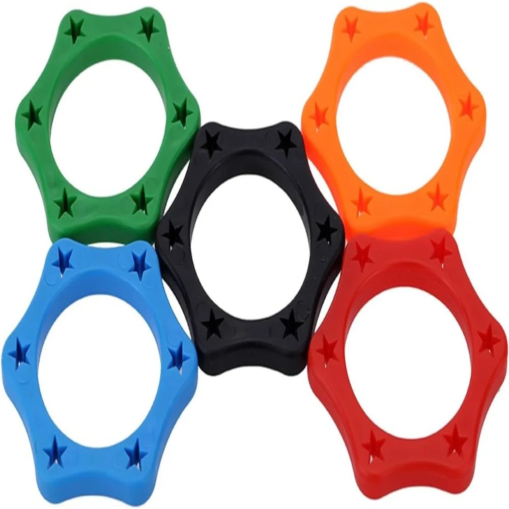 5pcs Rubber Anti-Rolling Ring Hexagonal Shape Anti-Slip Mic Anti-Roll Ring Wireless Handheld Microphone Protection Ring