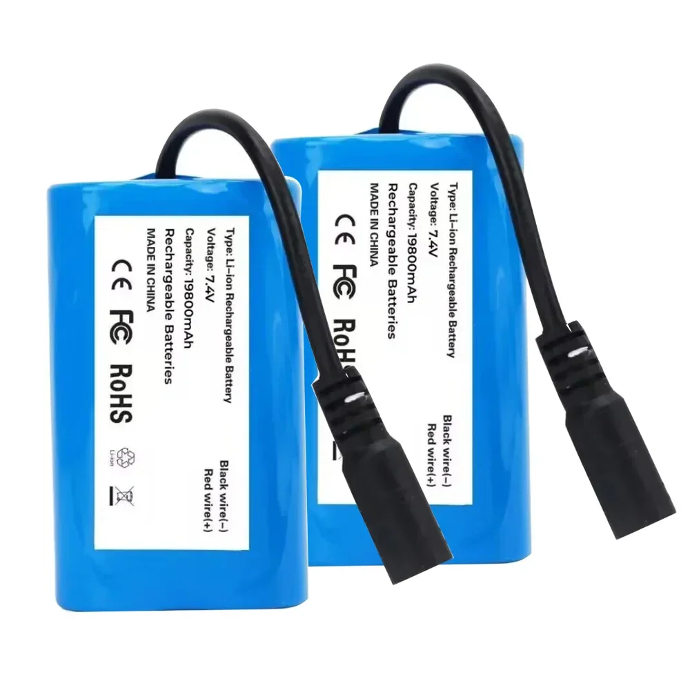 Upgrade battery for T188 2011-5 T888 V007 H18 C18 Remote Control Fishing Bait Boat Spare Part 18650 7.4v 19800mAh Battery