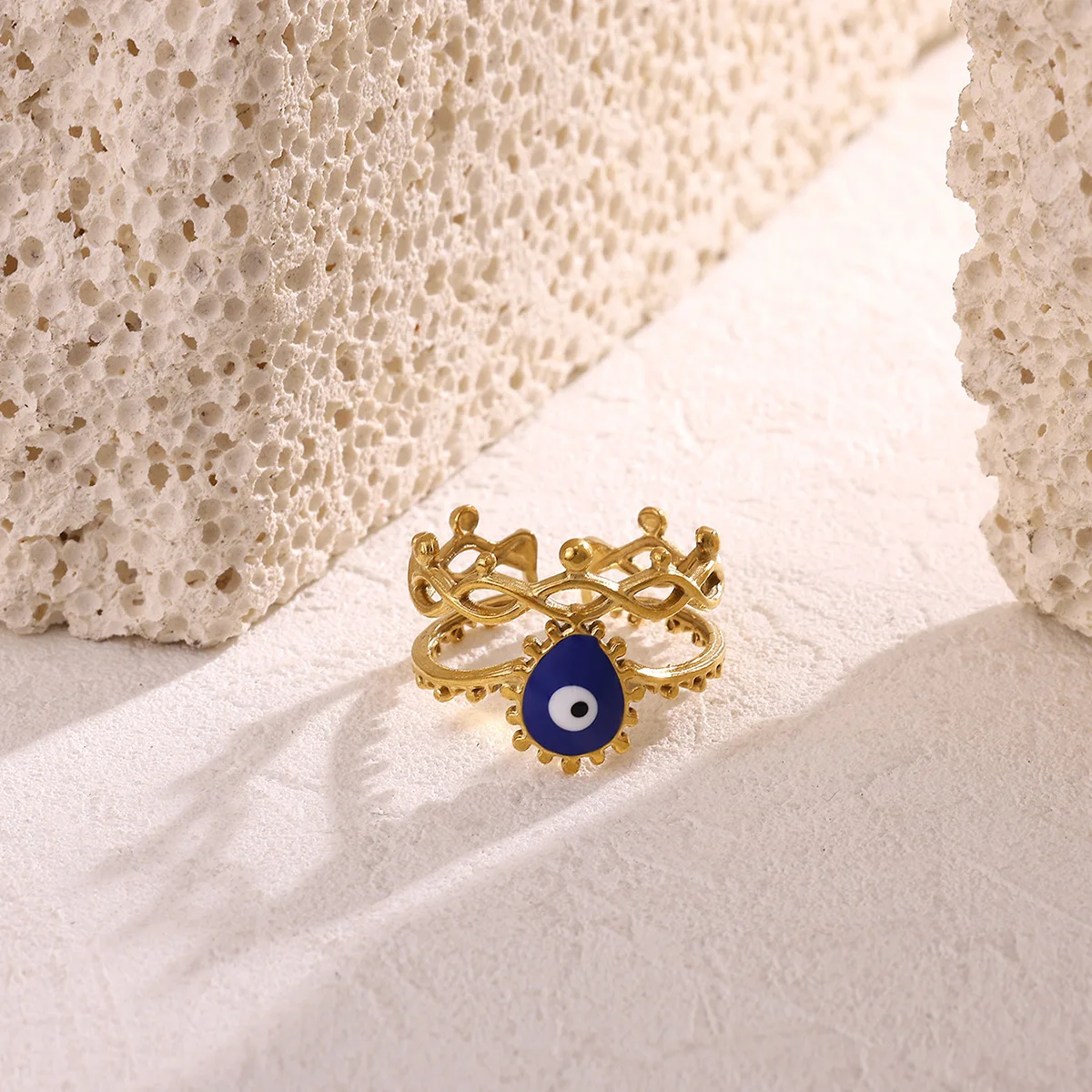 Vintage Devil Eye Rings For Women Gold Plated Stainless Steel Ring Turkish Style Boho Lucky Wisdom Jewelry Freeshipping items