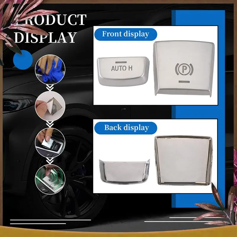 

AB59-For -BMW- 5 6 7 Series F10 F01 5GT F07 X3 F25 X4 F26 X5 F15 X6 F16 2Pcs Car Handbrake Auto Cover Sticker Trim