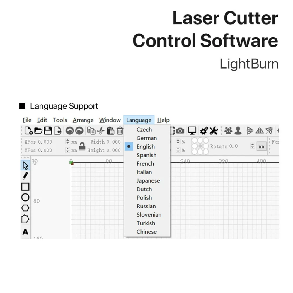 LightBurn Gcode License Key Control Software LightBurn for Laser Engraving Machine Support Mac Windows System