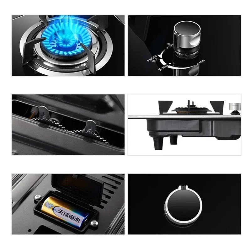 حار بيع السعر المنخفض طباخ الغاز غاز البترول المسال الذكية مواقد الغاز المحمولة الزجاج العلوي بطارية موقد غاز موقد واحد للمطبخ