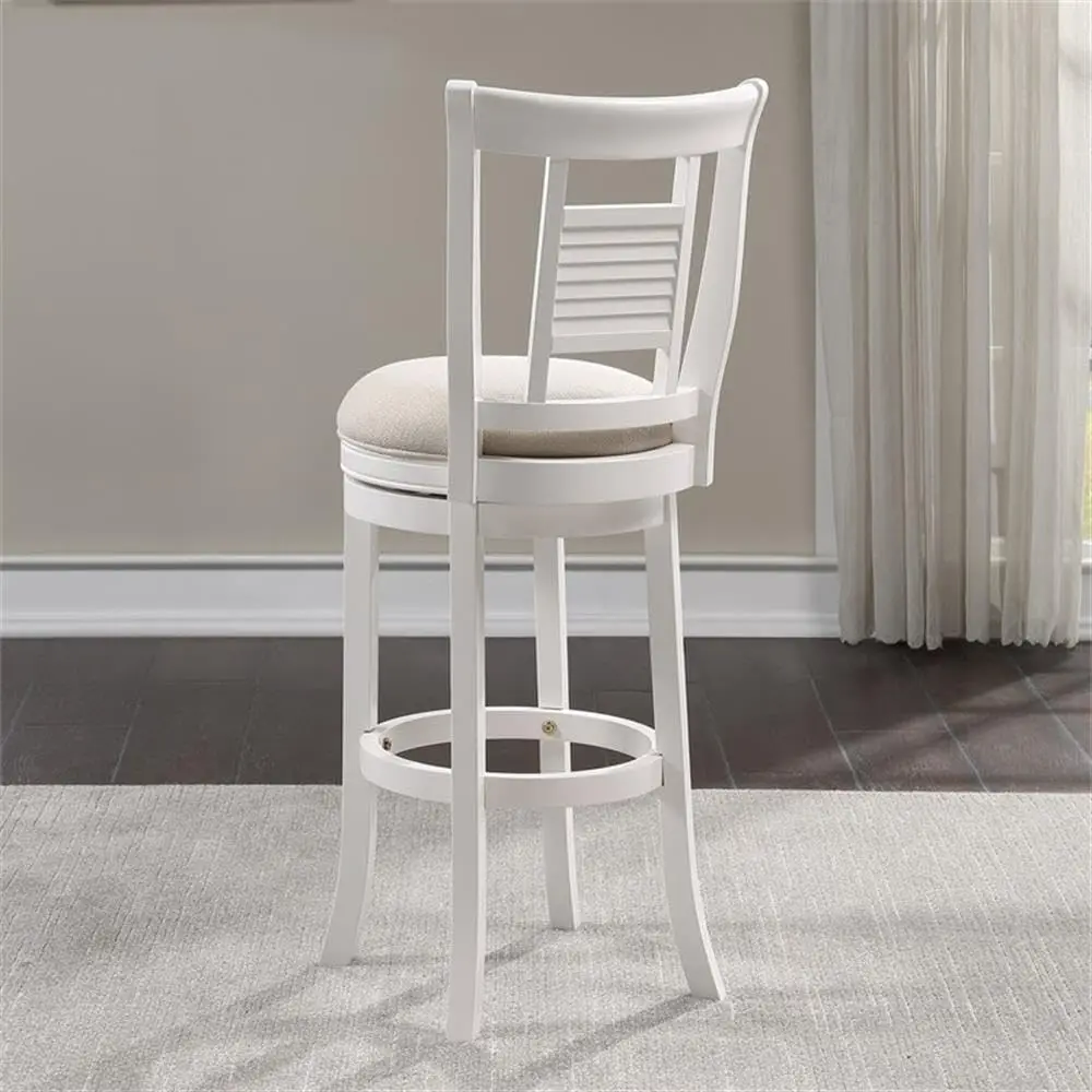 Madeira maciça giratória Bar Stool Set, estofados, carvalho branco, 2 pcs