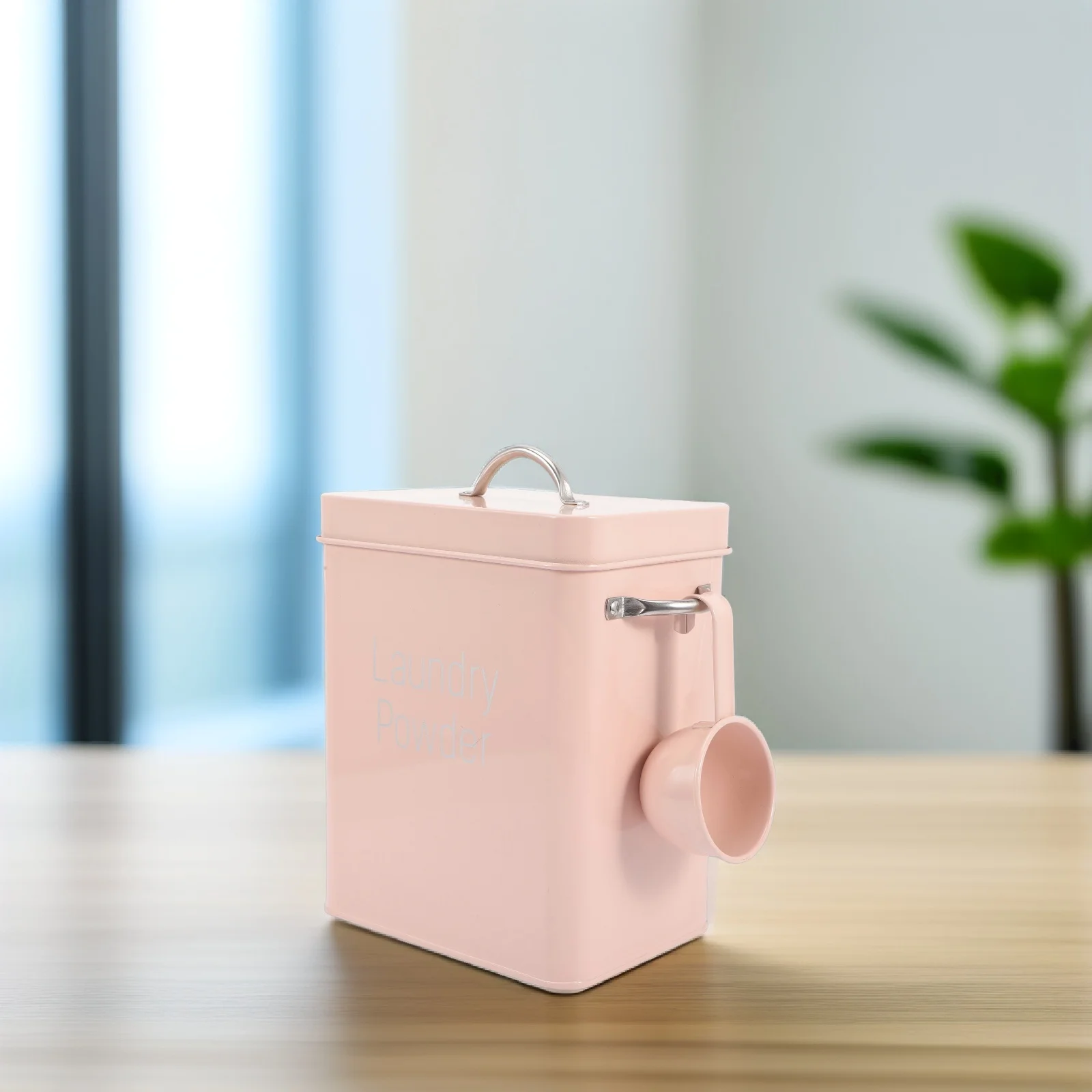

Laundry Powder Bucket Iron Material Storage Container With Lid For Home Supplies Refillable Case Dry Clean