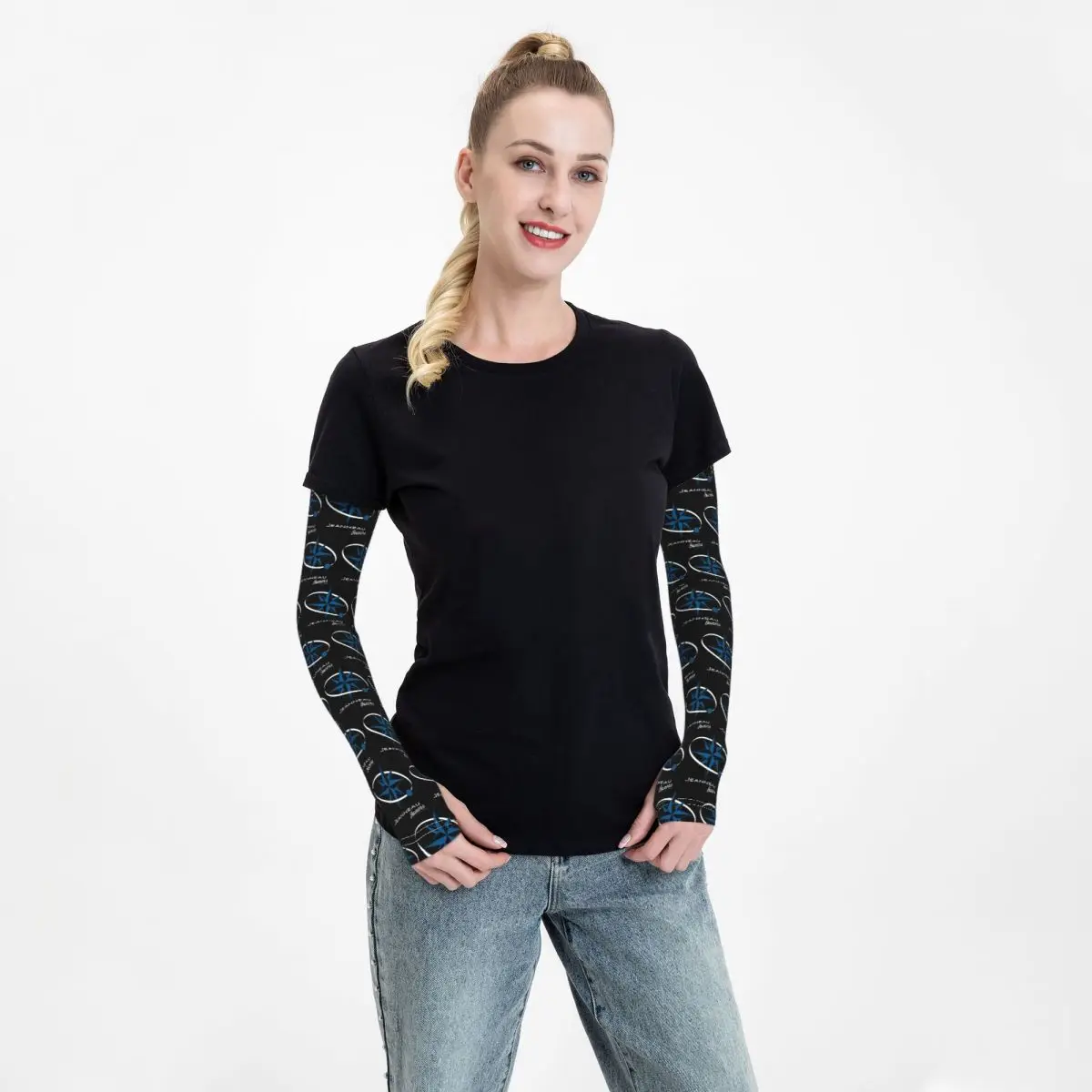 Jeanneau Yachts أكمام أذرع تبريد خارجية من الشمس فوق البنفسجية غطاء حماية صيفي من الحرير الجليدي لركوب الدراجات وأكمام وشم