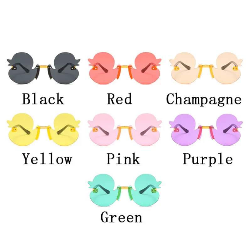 Lunettes de soleil en forme de canard de dessin animé mignon pour enfants, lunettes anti-perruque, miroir pare-soleil, lunettes décoratives de fête,