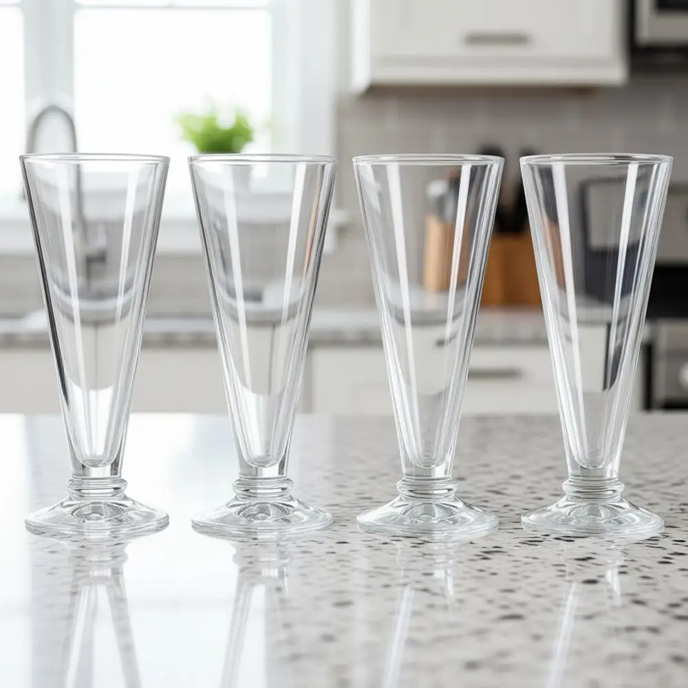 

Set of 4 Design Glass Champagne Lutes