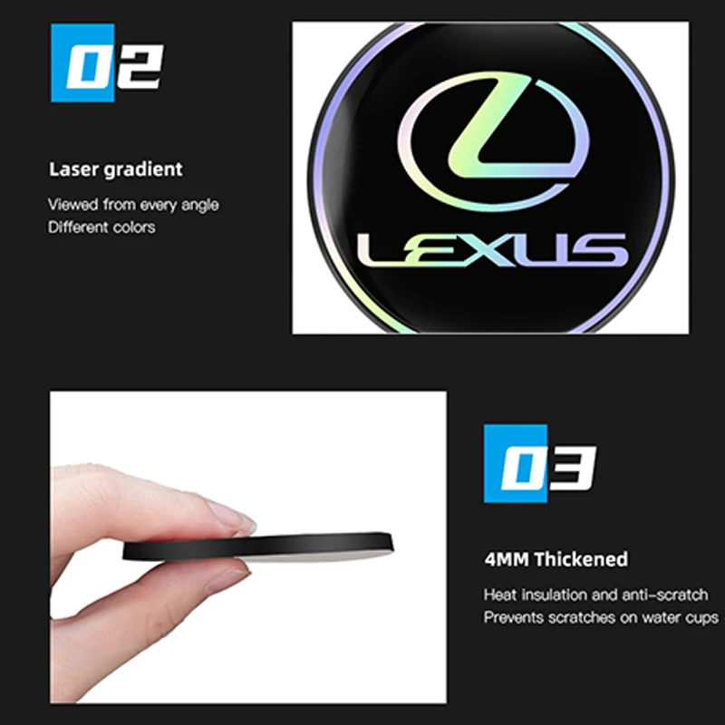 2 قطعة شعار السيارة وسادة أكواب الماء اللون معزول الوقايات حصيرة لكزس RX300 IS200 IS250 ES350 Ct200h UX250h NX300h RX350 ES300h