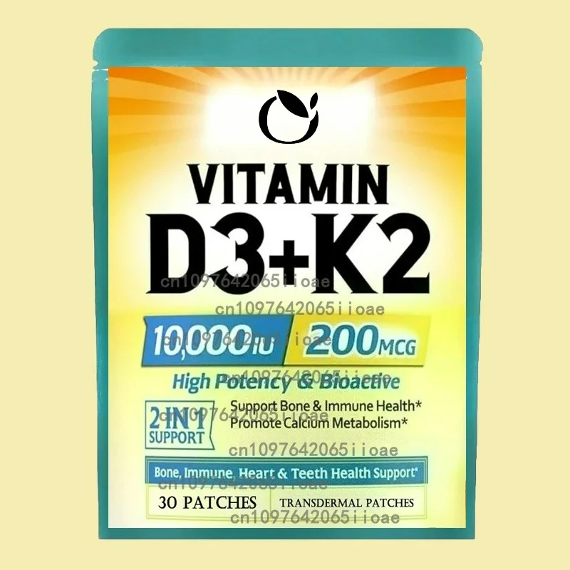 

30 Patches Vitamin D3 K2 Transdermal Patches - Healthy Heart and Bone Support, Immune System & Blood