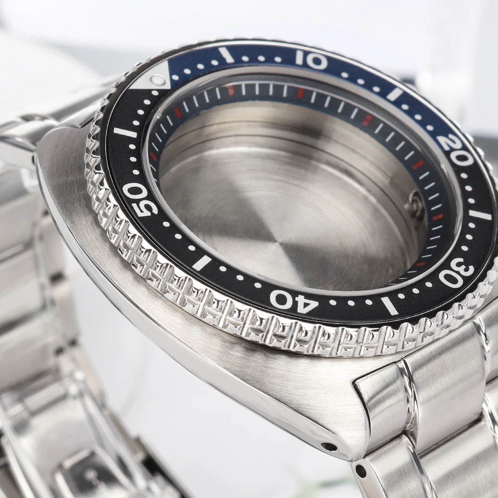 45mm Waterproof Watch Cases Bracelet With Chapter Ring For NH34 NH35 NH36 NH38 Sapphire Mod SRPD Abalone Watch Accessories Parts