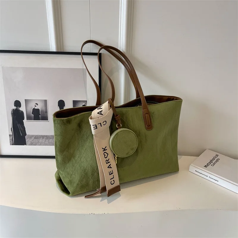 

Large Capacity Bag for Women 2026 New Fashion Student Class Shoulder Tote Bag Commuting Bag Solid Color