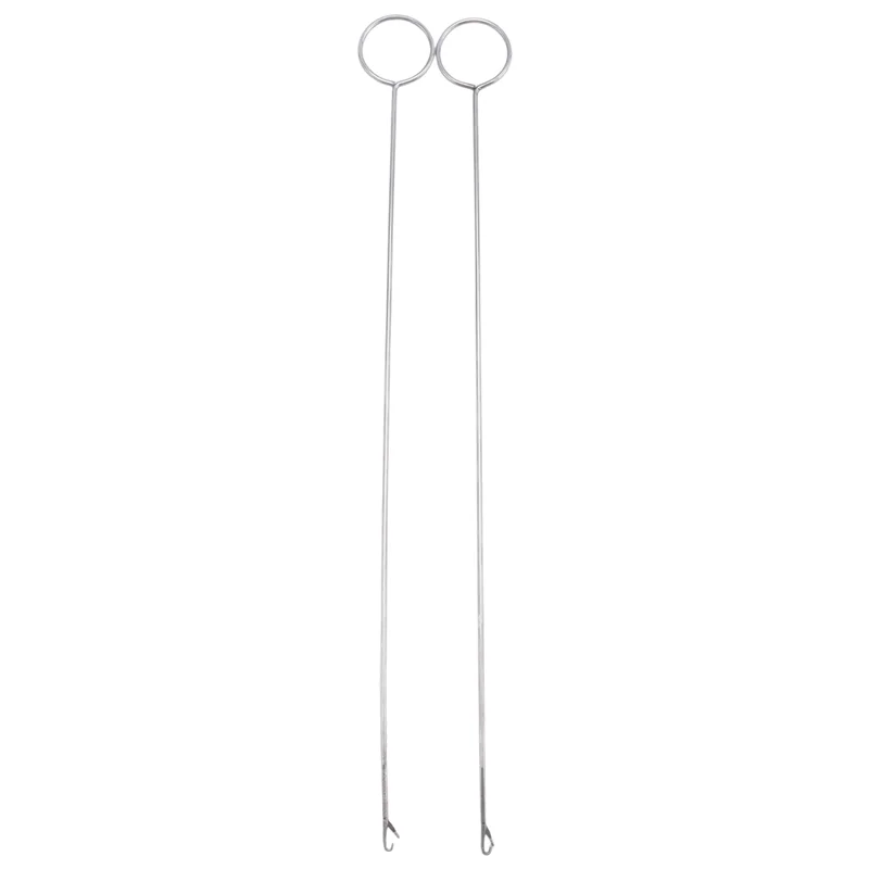 Aa63 kit de laço de costura de 6 peças, gancho giratório de laço flexível, pinça de metal, ferramenta de giro de laço longo com trava