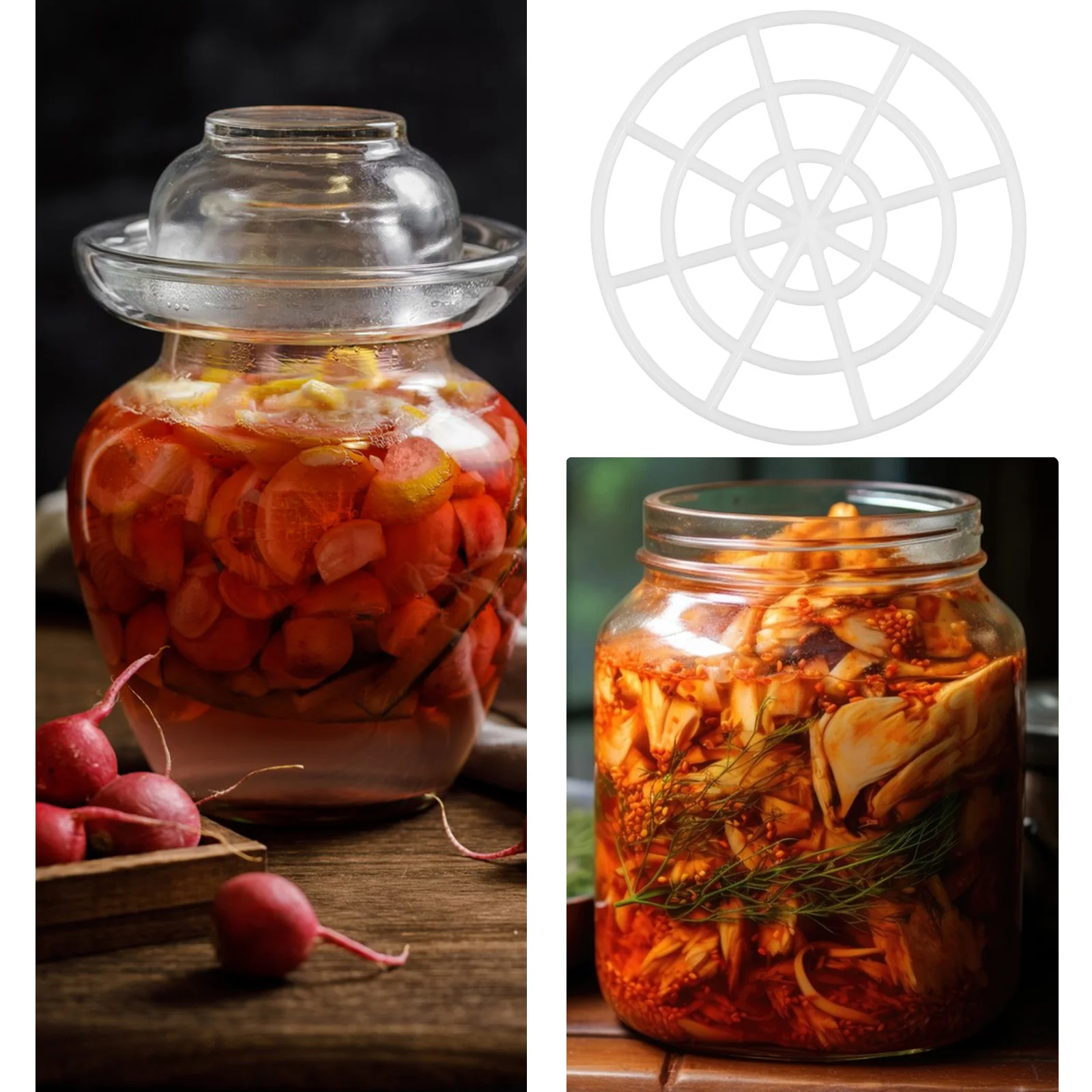 

10 шт., маринованная тарелка, капустая маринованная ферментация, пивоварение, инструмент для маринования, домашняя кухня, ферментационная банка, вес, дробилка для овощей, фрукты