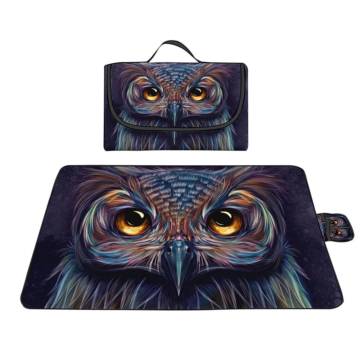 

Cartoon Owl Large Soft Outdoor Picnic Blankets Foldable Oxford Portable Picnic Mat for Beach Travel Camping Lawn Music Festival