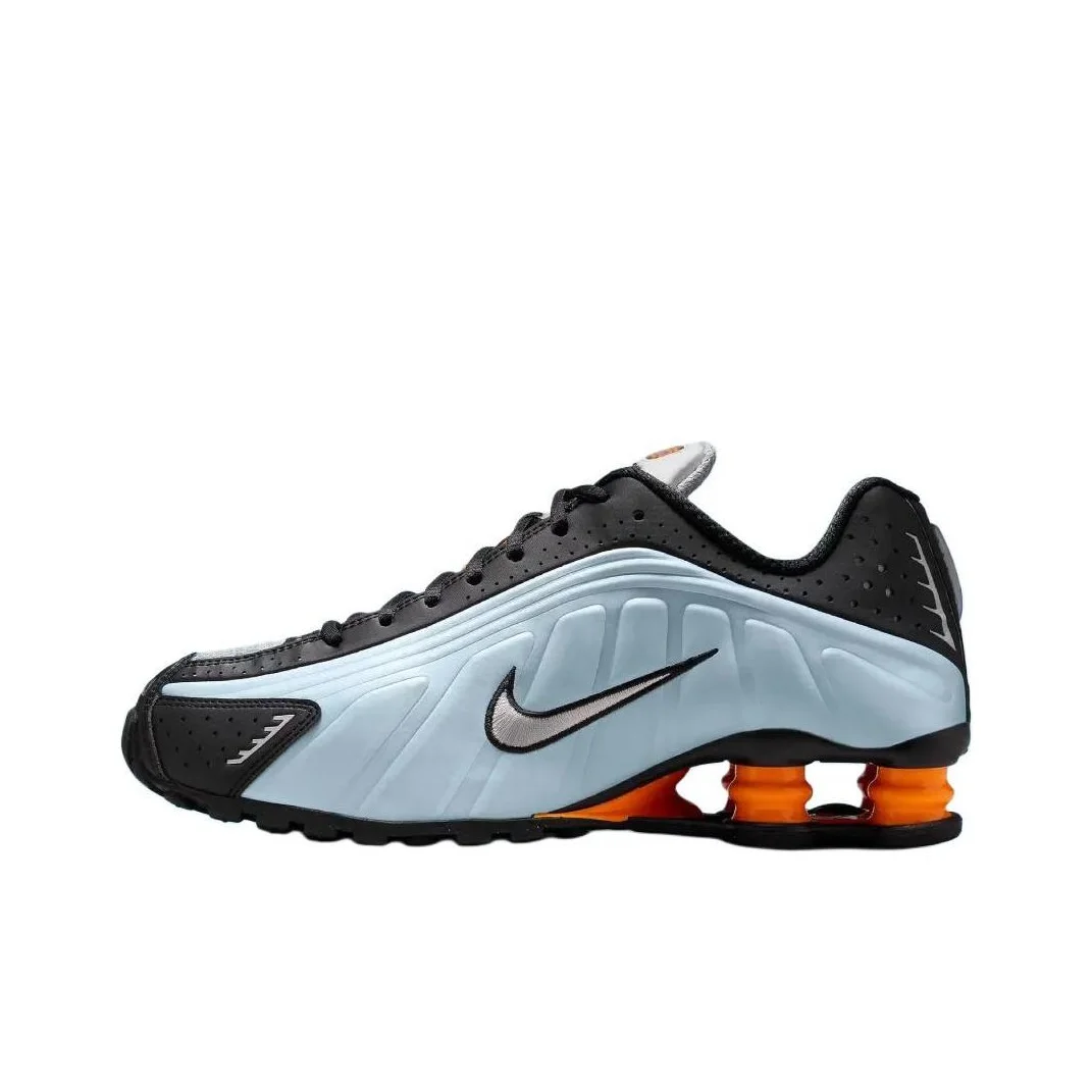 

Nike Shox R4 Blue Tint Total Orange Black Metallic Silver Women's AR3565-401